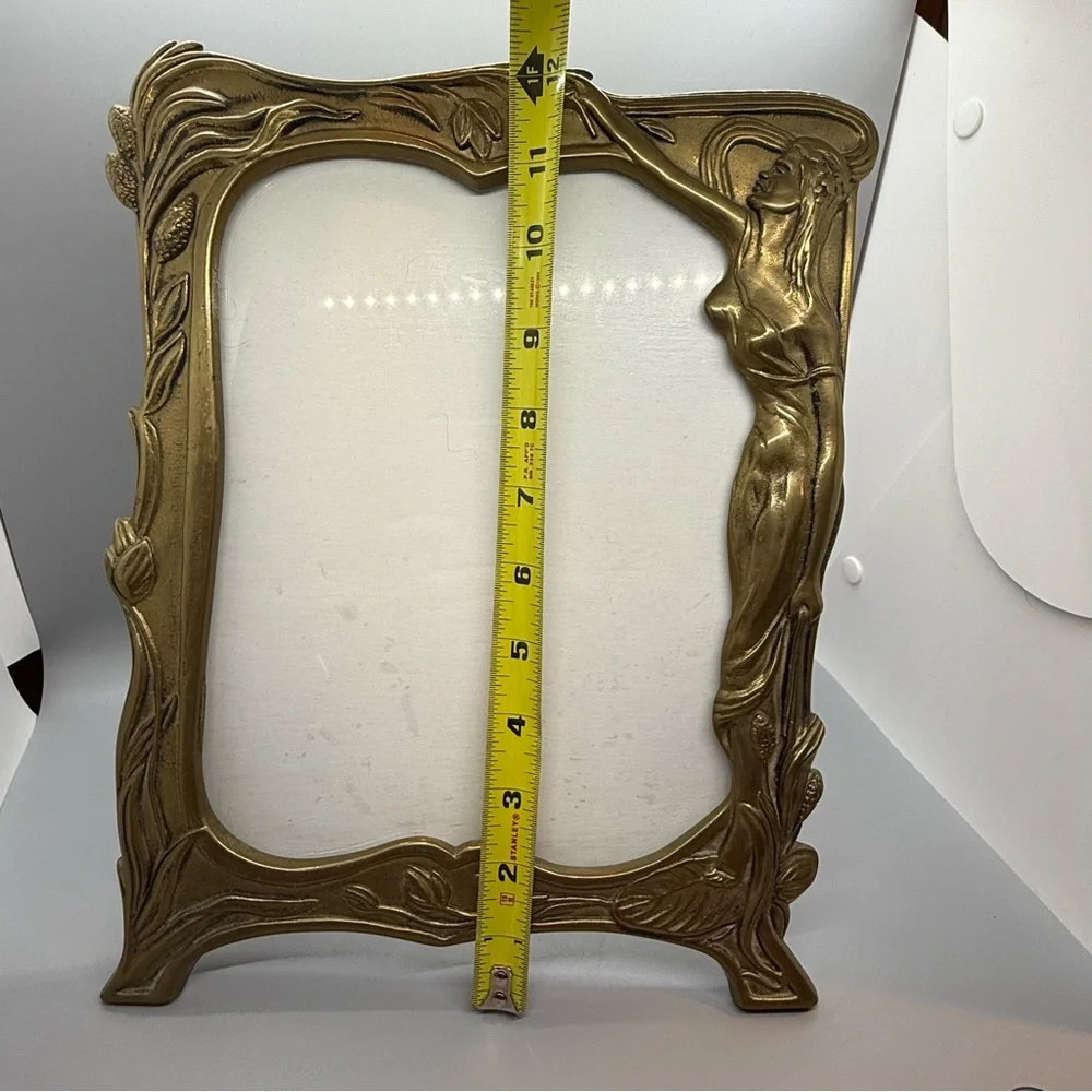 Vintage Art Nouveau Brass Figural Picture Frame – Lady of the Lake Motif